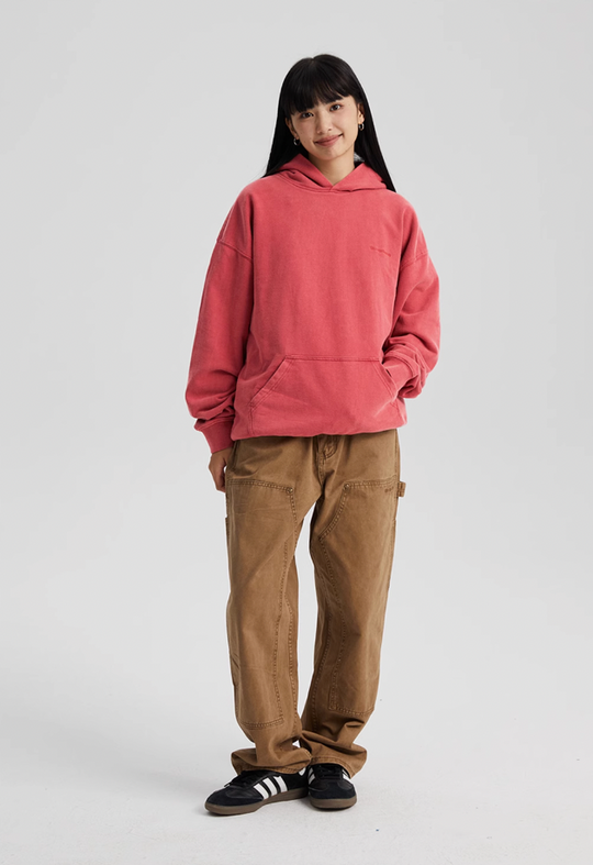 Wassup House Washed Embroidered Logo Hoodie