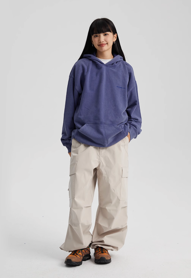 Wassup House Washed Embroidered Logo Hoodie