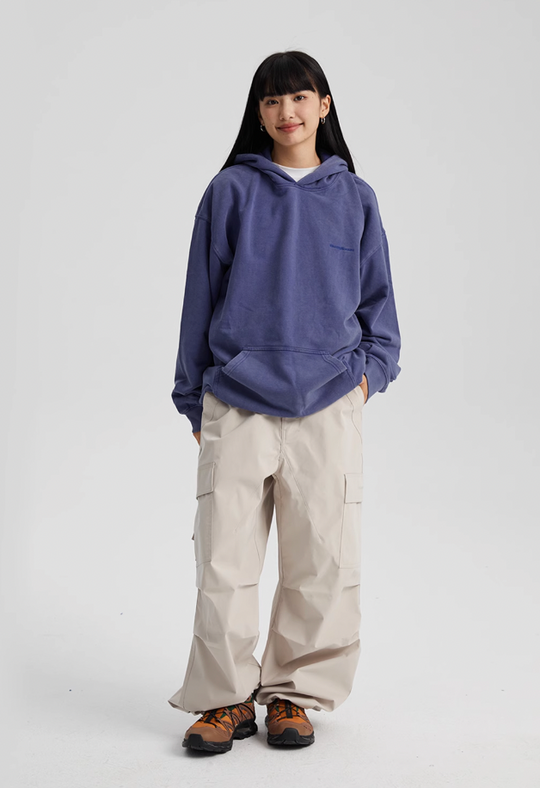 Wassup House Washed Embroidered Logo Hoodie