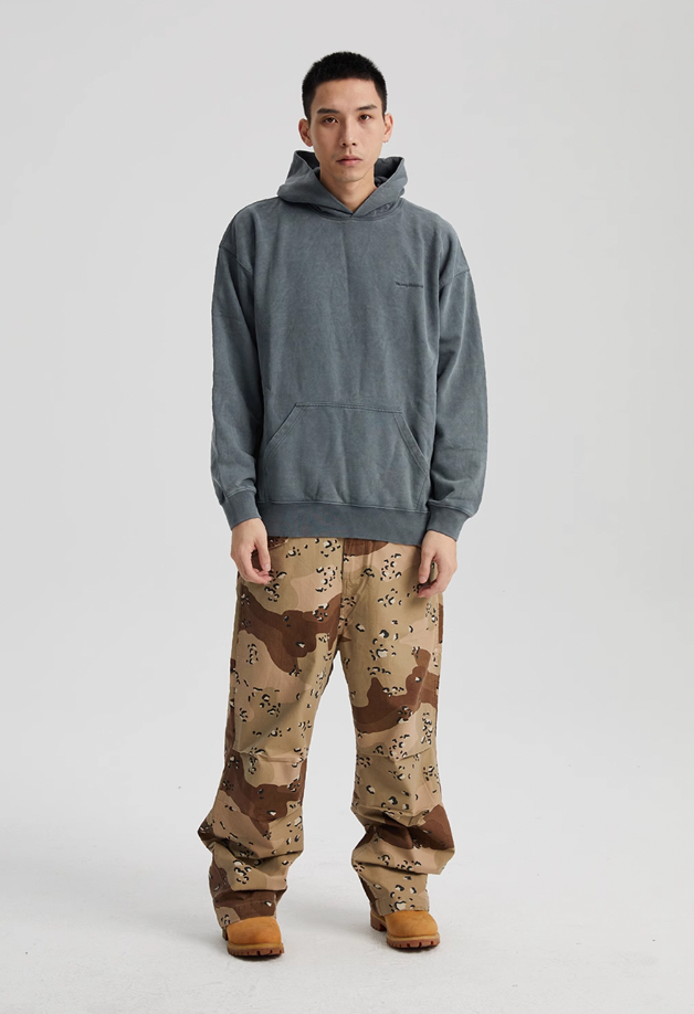 Wassup House Washed Embroidered Logo Hoodie