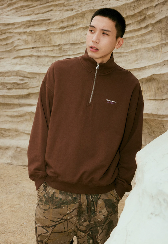 Wassup House Half Zipper Logo Sweatshirt