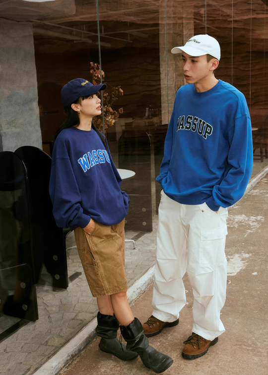 Wassup House Patch Embroidery Logo Sweatshirt