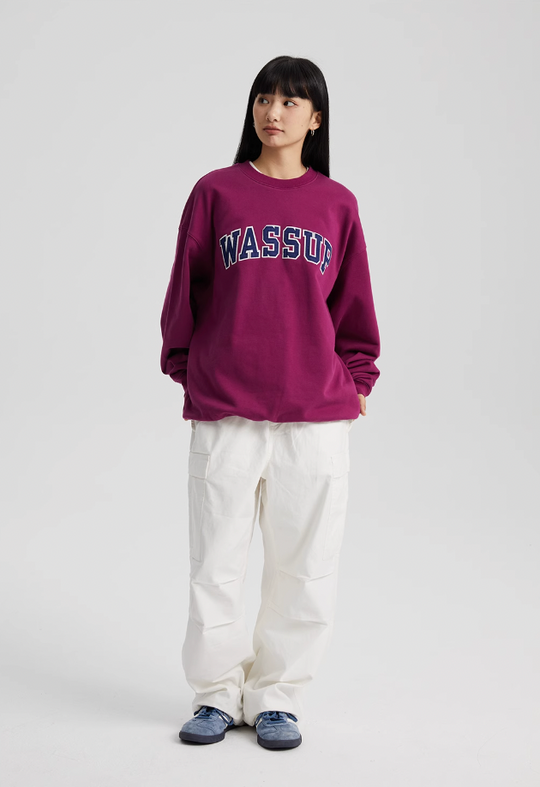 Wassup House Patch Embroidery Logo Sweatshirt