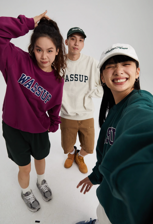 Wassup House Patch Embroidery Logo Sweatshirt