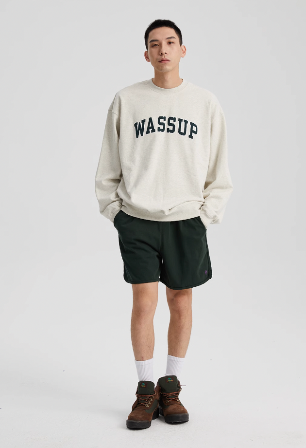 Wassup House Patch Embroidery Logo Sweatshirt