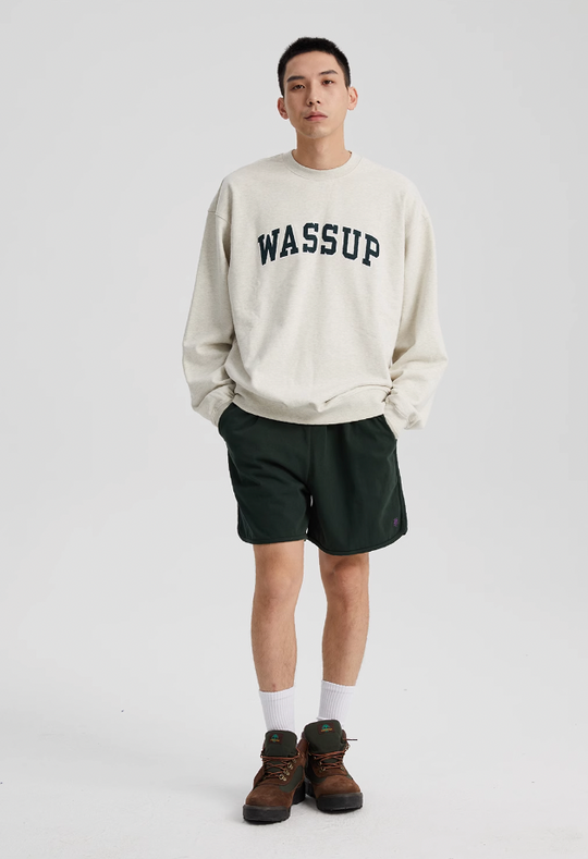 Wassup House Patch Embroidery Logo Sweatshirt