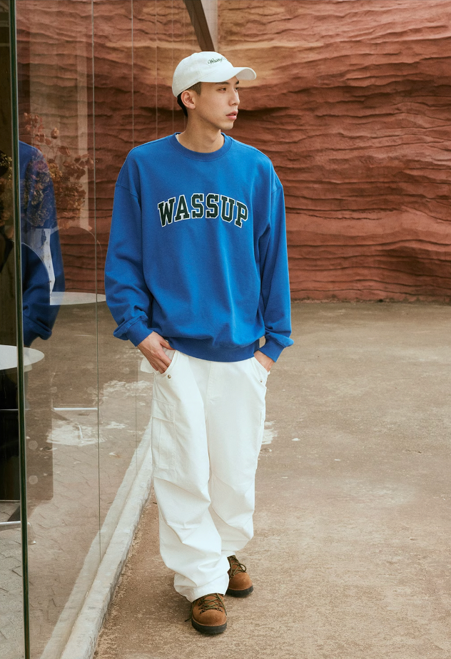 Wassup House Patch Embroidery Logo Sweatshirt