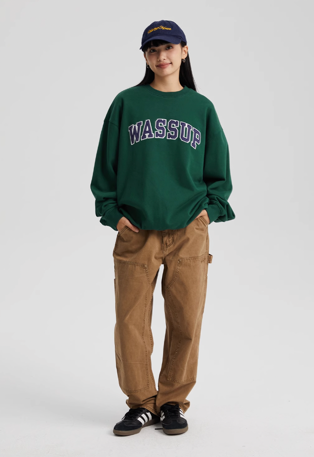 Wassup House Patch Embroidery Logo Sweatshirt