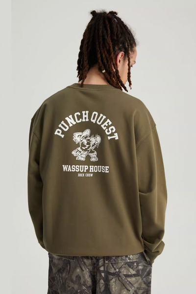 Wassup House Eagle Boxer Printing Sweatshirt