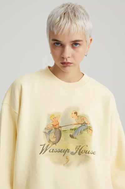 Wassup House Mermaid Tale Printed Sweatshirt