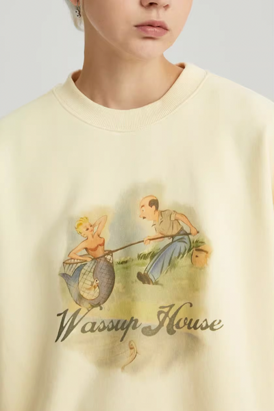 Wassup House Mermaid Tale Printed Sweatshirt