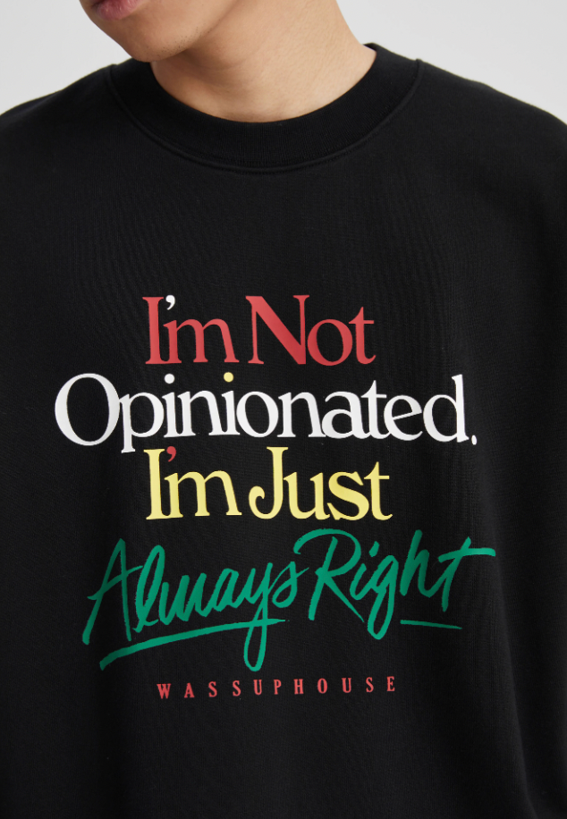 Wassup House Slogan Graffiti Print Sweatshirt