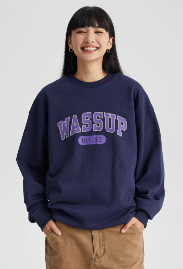 Wassup House School Logo Print Sweatshirt
