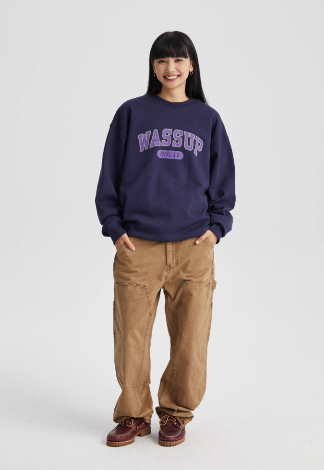 Wassup House School Logo Print Sweatshirt