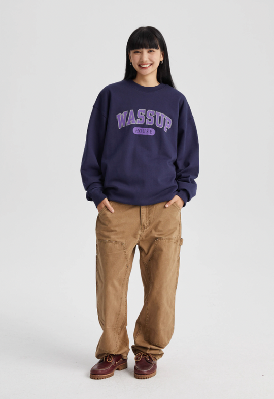 Wassup House School Logo Print Sweatshirt
