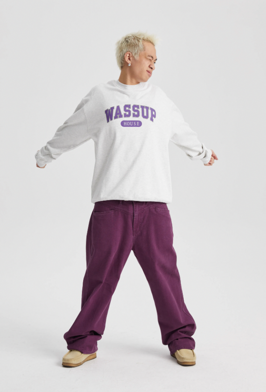 Wassup House School Logo Print Sweatshirt