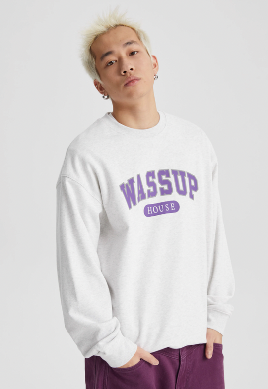 Wassup House School Logo Print Sweatshirt