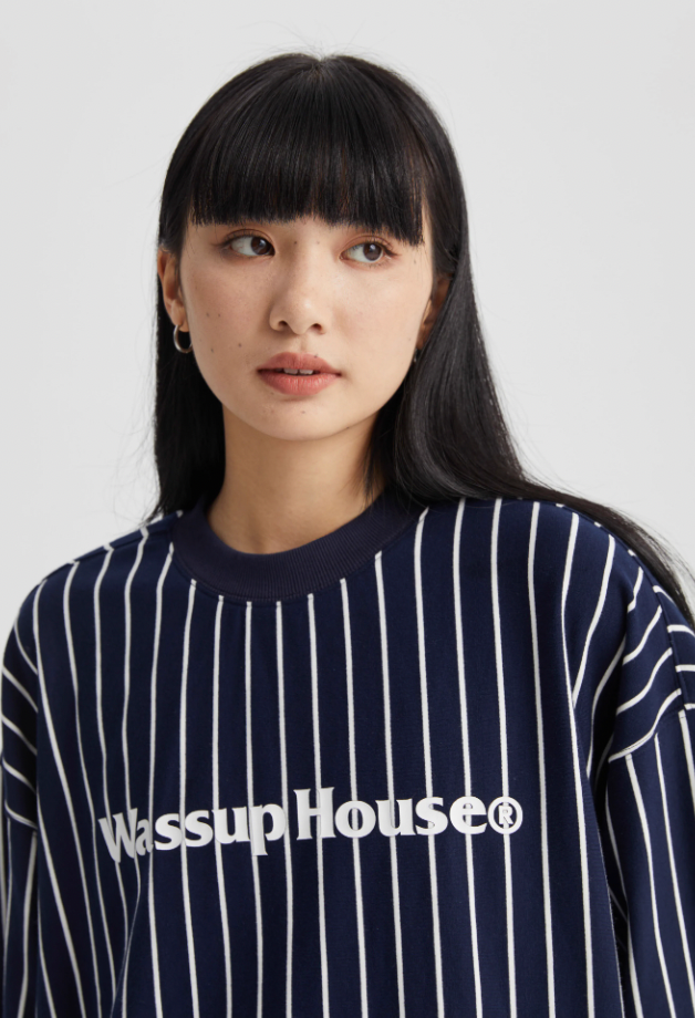 Wassup House Stripes Basic Logo Sweatshirt