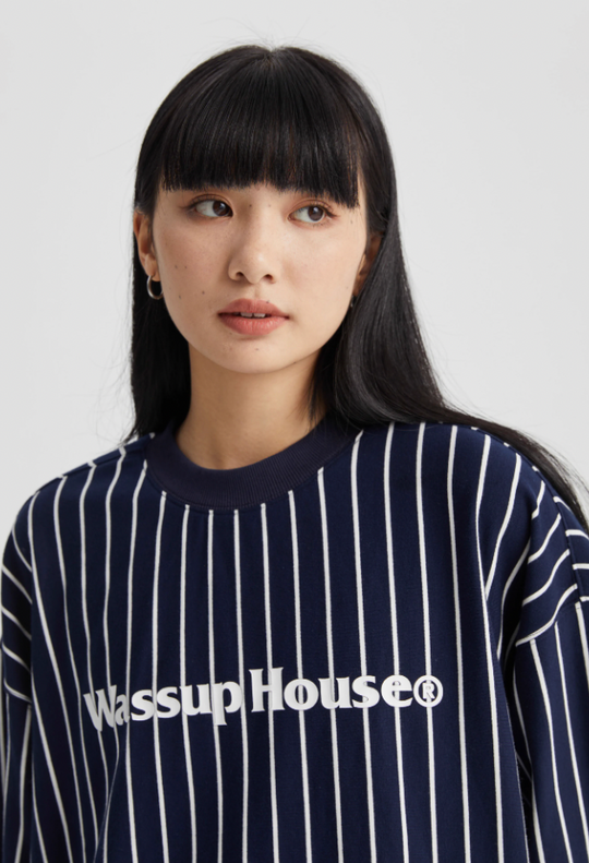 Wassup House Stripes Basic Logo Sweatshirt