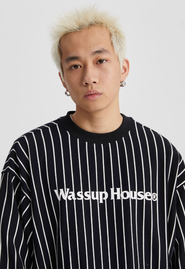 Wassup House Stripes Basic Logo Sweatshirt