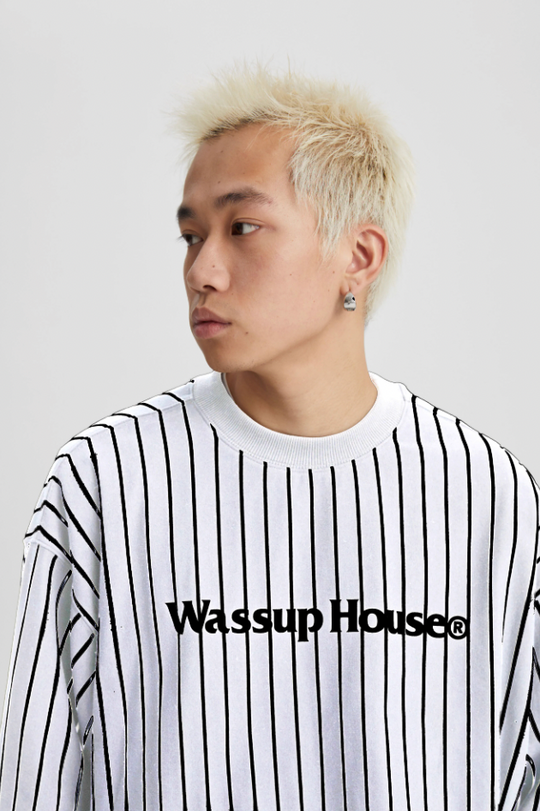 Wassup House Stripes Basic Logo Sweatshirt