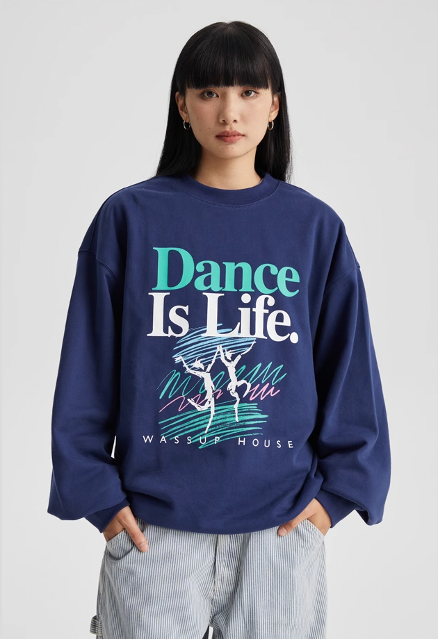 Wassup House LIFE Printed Sweatshirt