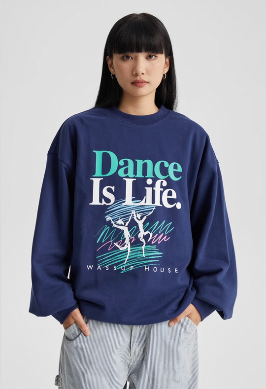 Wassup House LIFE Printed Sweatshirt