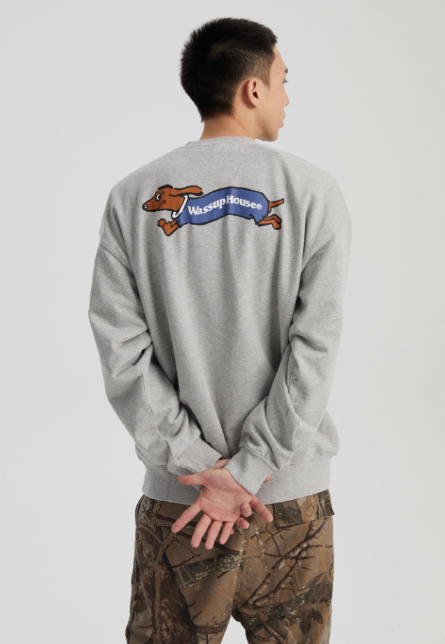 Wassup House Dachshund Running Printed Sweatshirt