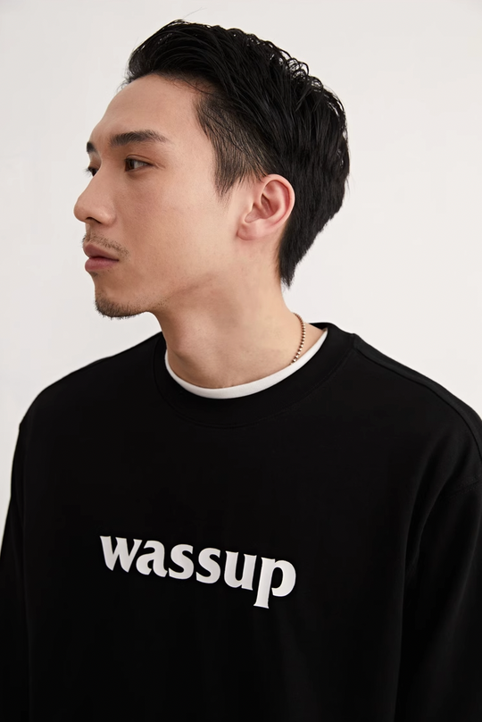 Wassup House Basic Logo printed Long Sleeved Tee