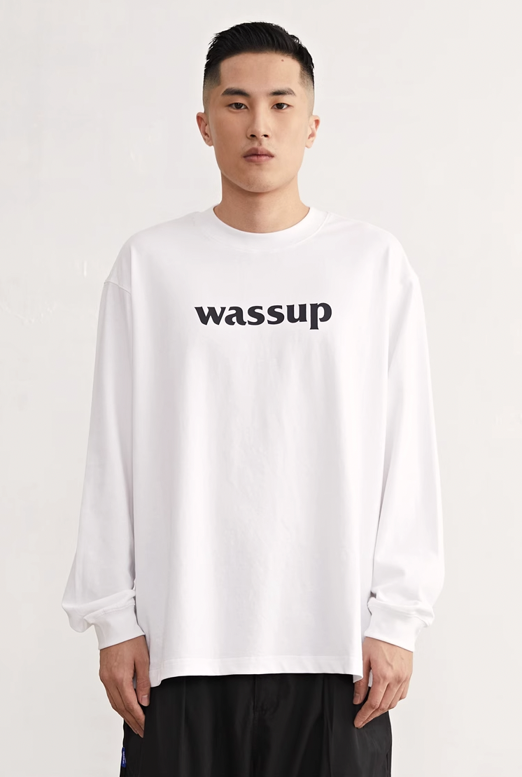 Wassup House Basic Logo printed Long Sleeved Tee