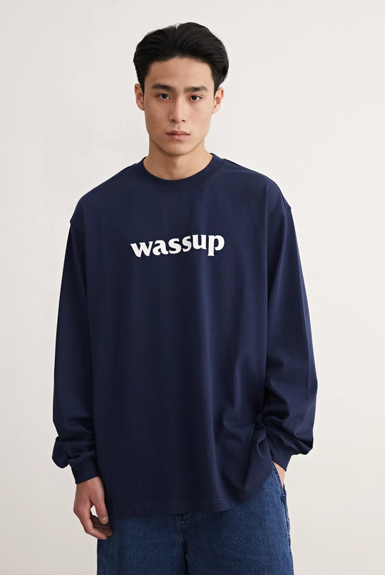 Wassup House Basic Logo printed Long Sleeved Tee