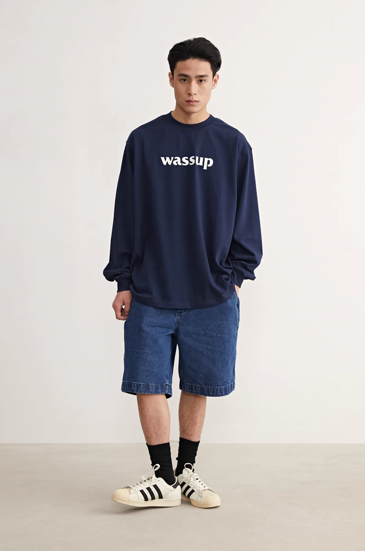Wassup House Basic Logo printed Long Sleeved Tee
