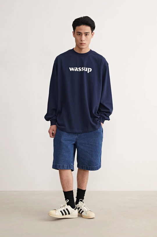 Wassup House Basic Logo printed Long Sleeved Tee