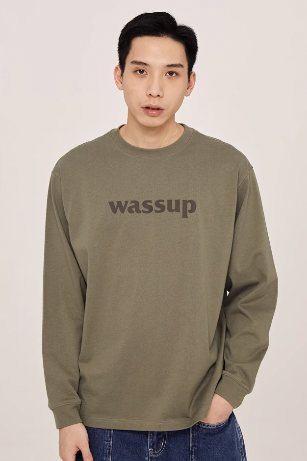 Wassup House Basic Logo printed Long Sleeved Tee