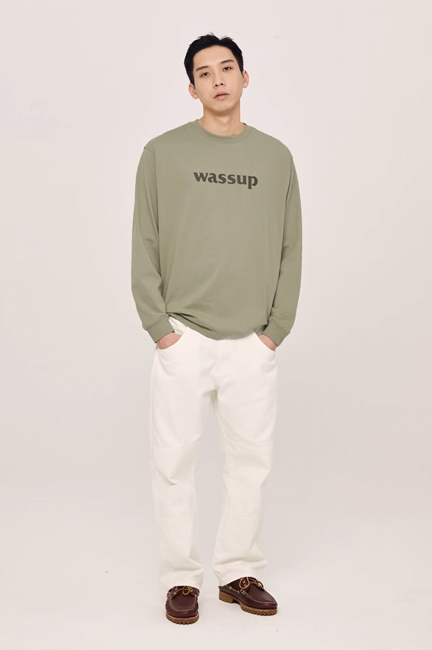 Wassup House Basic Logo printed Long Sleeved Tee