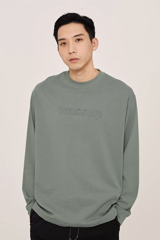 Wassup House Basic 3D Embossed Logo Long Sleeved Tee