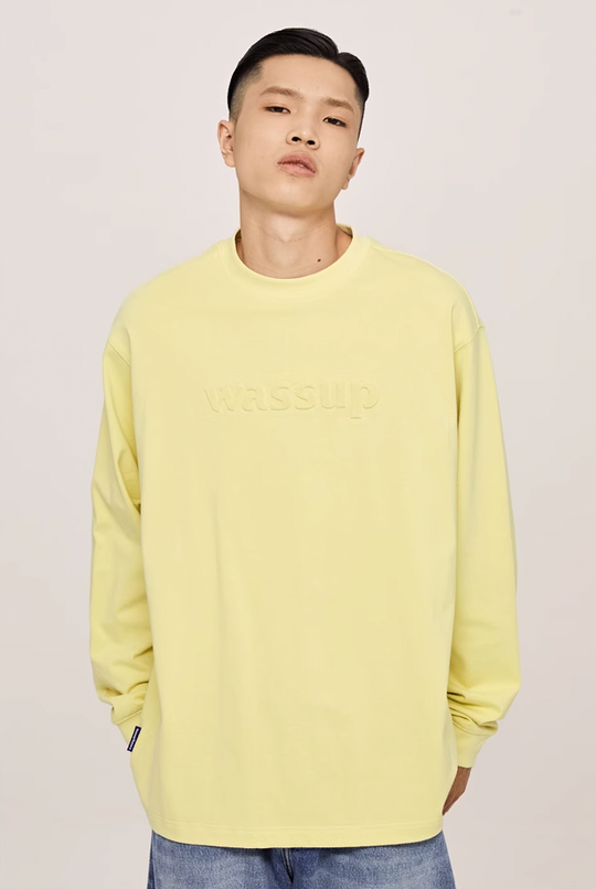 Wassup House Basic 3D Embossed Logo Long Sleeved Tee
