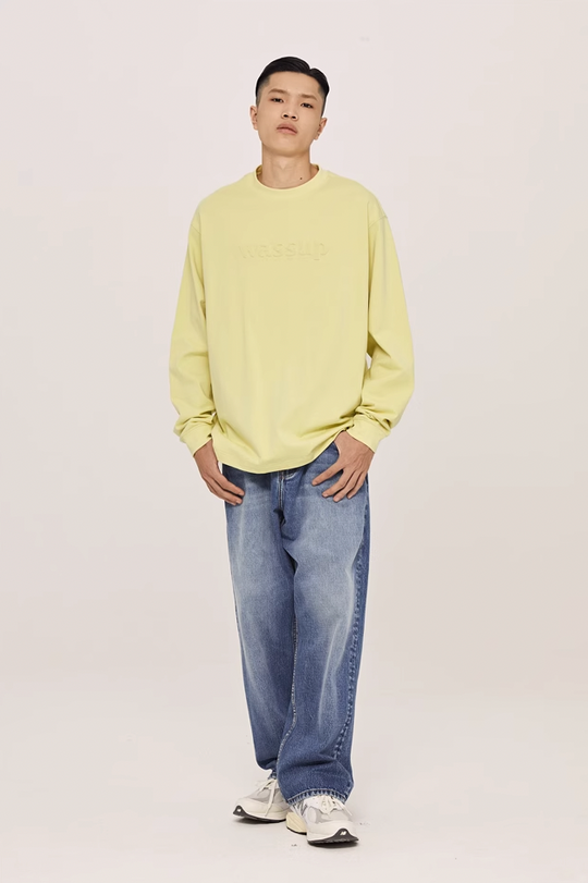 Wassup House Basic 3D Embossed Logo Long Sleeved Tee