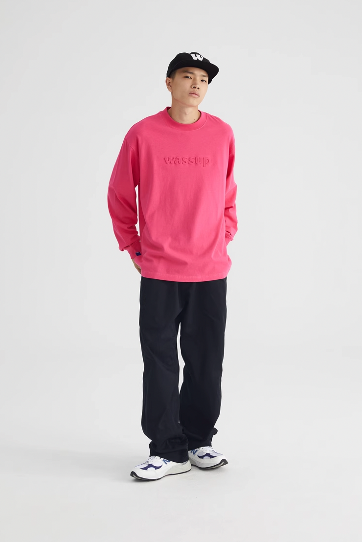 Wassup House Basic 3D Embossed Logo Long Sleeved Tee
