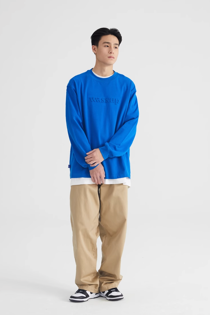 Wassup House Basic 3D Embossed Logo Long Sleeved Tee