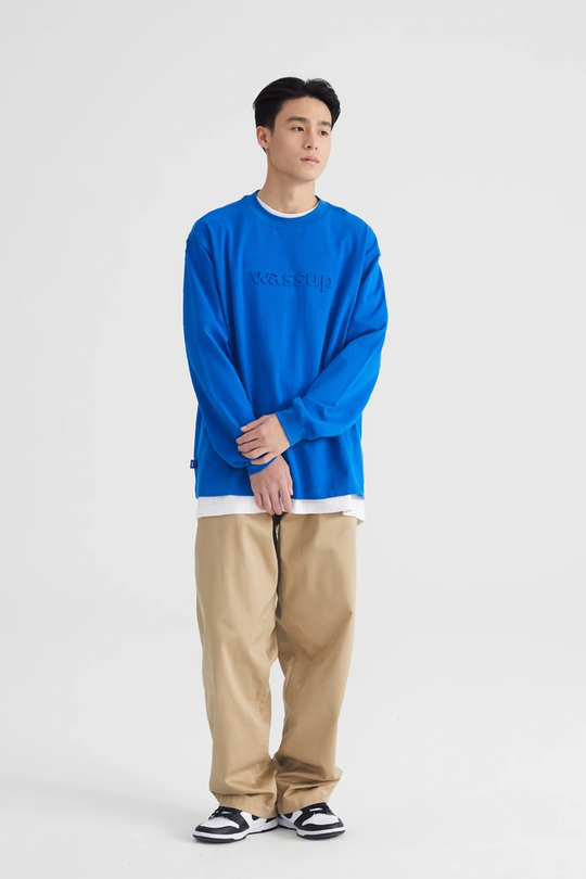Wassup House Basic 3D Embossed Logo Long Sleeved Tee