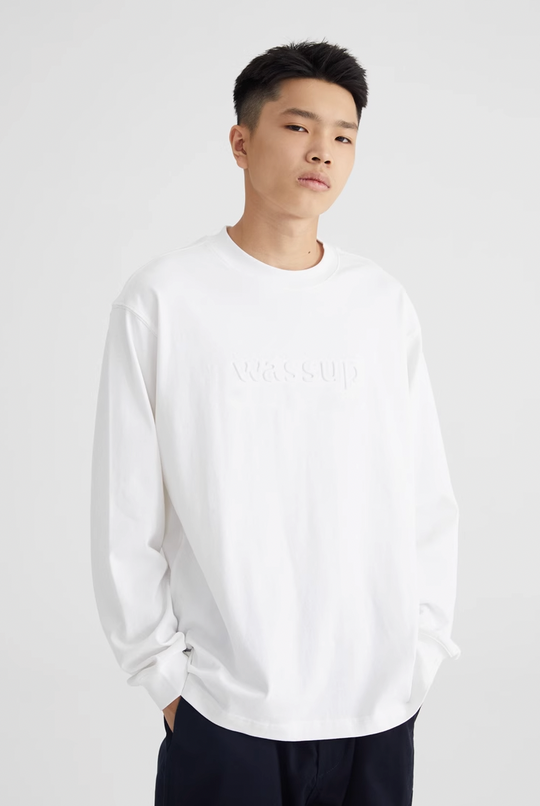 Wassup House Basic 3D Embossed Logo Long Sleeved Tee