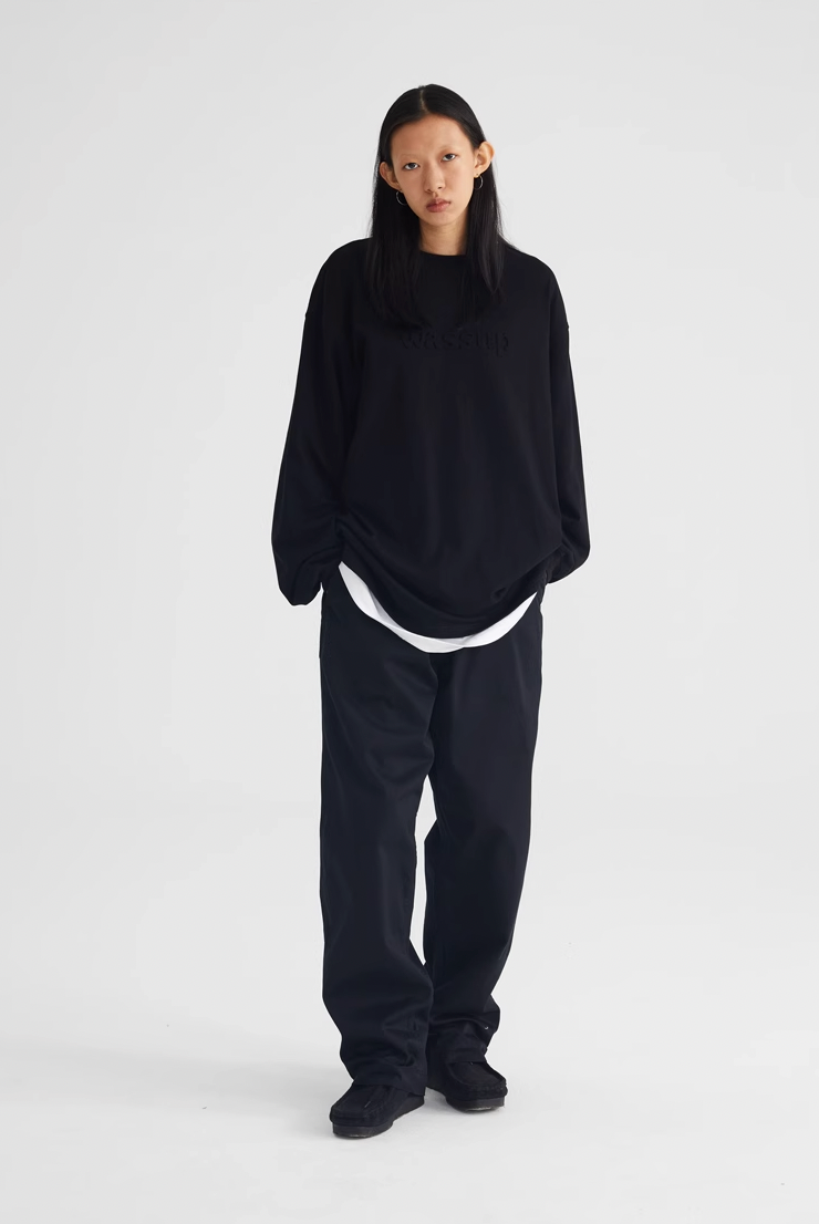 Wassup House Basic 3D Embossed Logo Long Sleeved Tee