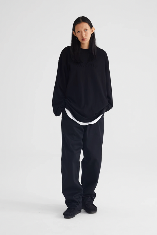 Wassup House Basic 3D Embossed Logo Long Sleeved Tee