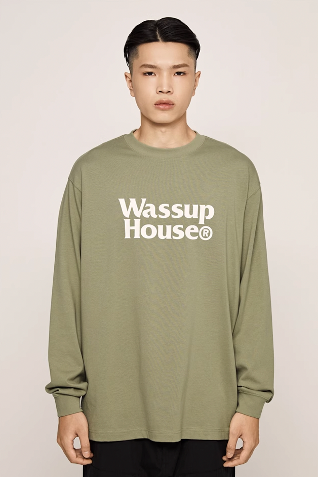 Wassup House Double Line Logo Long Sleeved Tee
