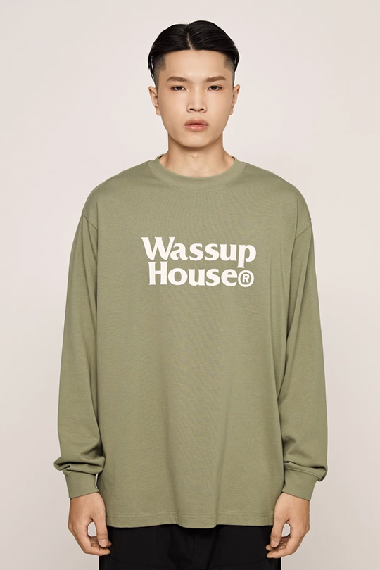 Wassup House Double Line Logo Long Sleeved Tee