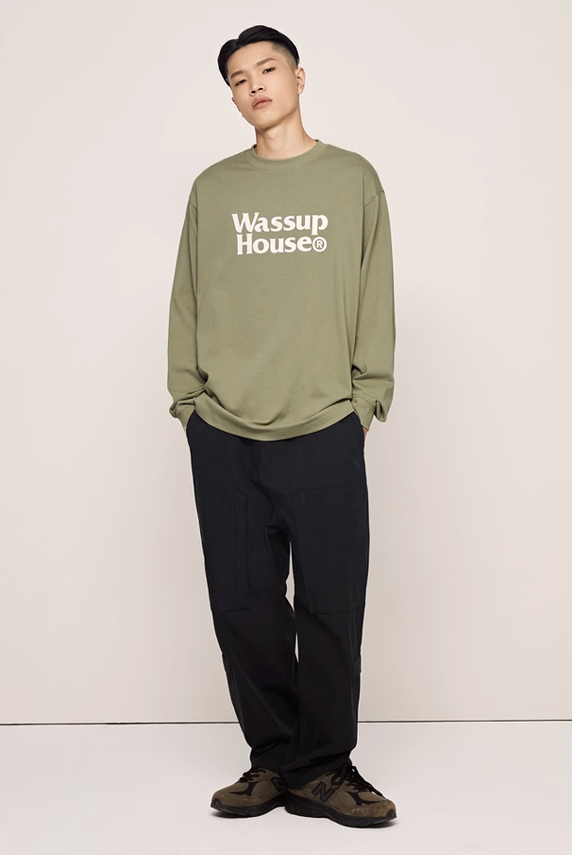 Wassup House Double Line Logo Long Sleeved Tee