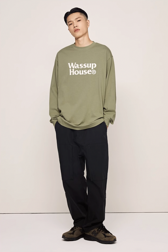 Wassup House Double Line Logo Long Sleeved Tee