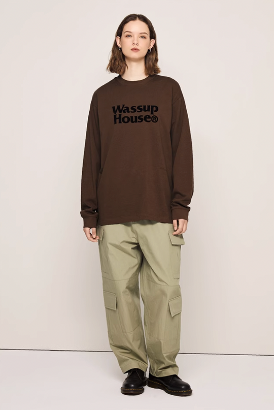 Wassup House Double Line Logo Long Sleeved Tee