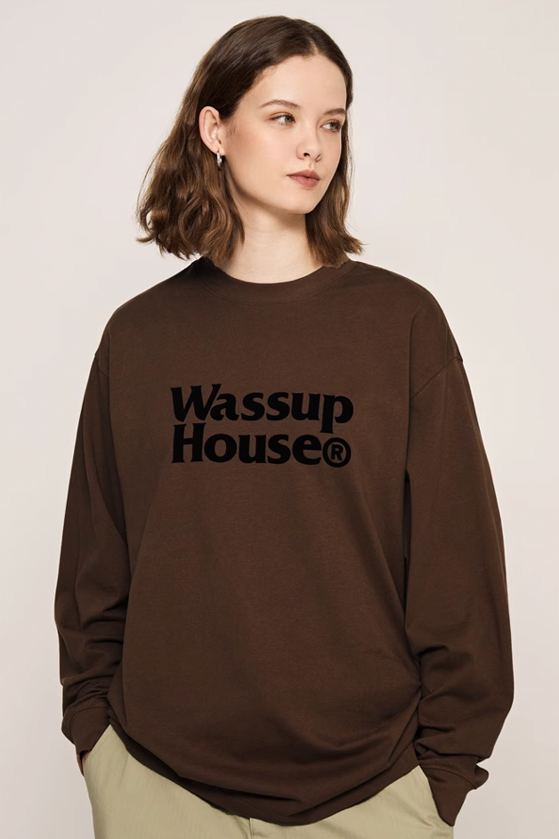 Wassup House Double Line Logo Long Sleeved Tee